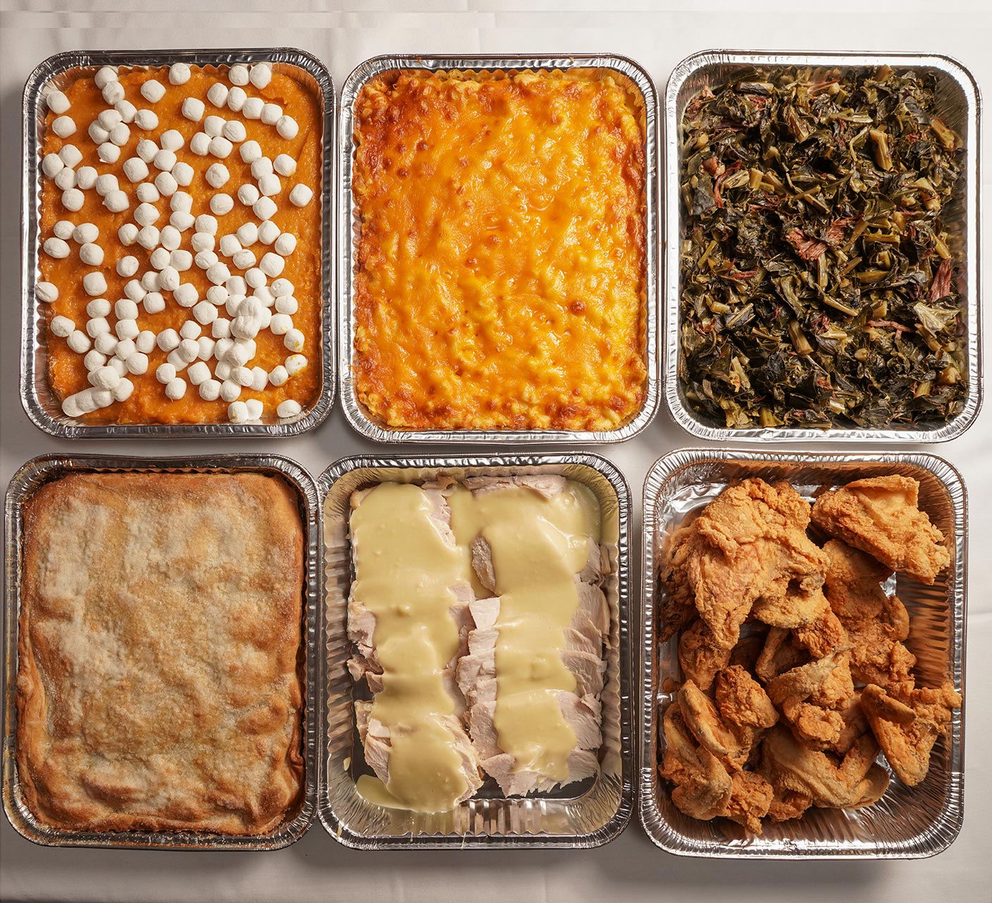 2 Entrees, 3 Sides, 1 Dessert